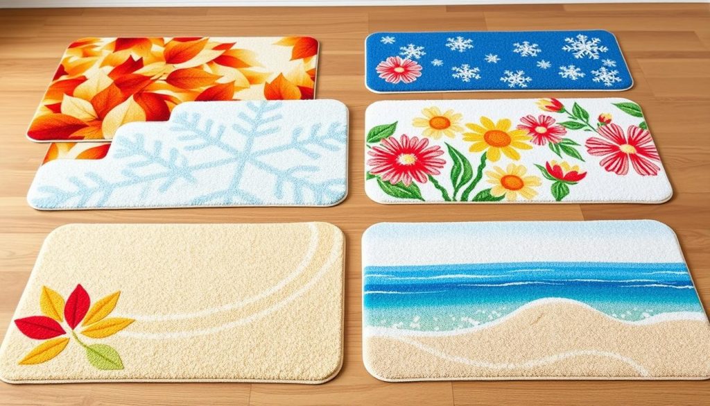 Seasonal bath mats