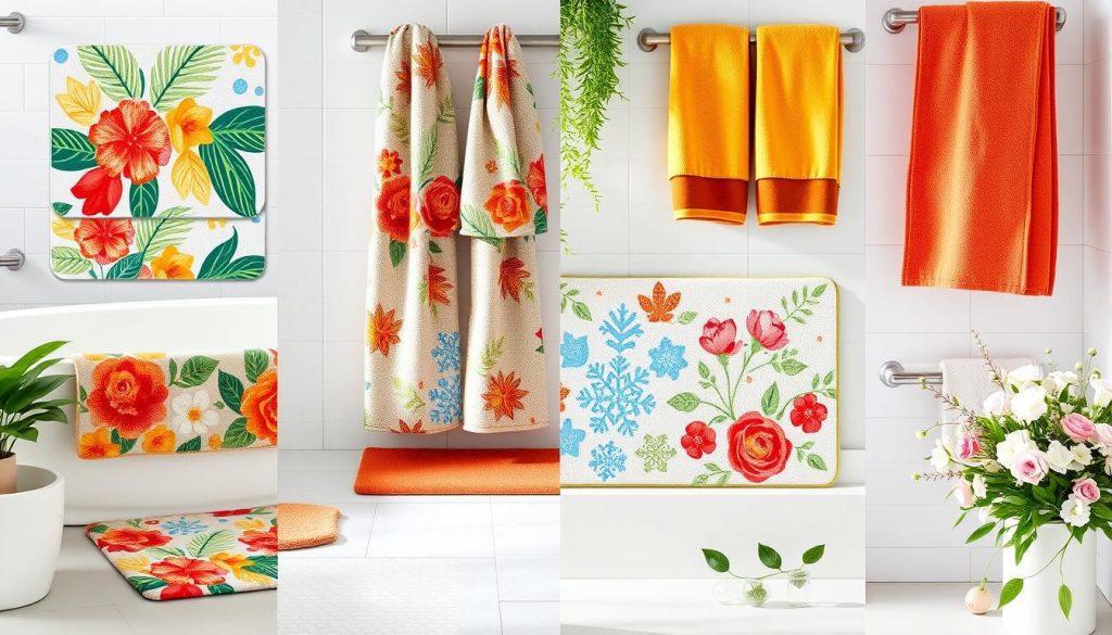 Seasonal bathroom linens