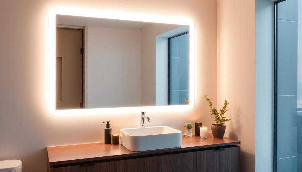 Side-lit mirror vanity lighting ideas