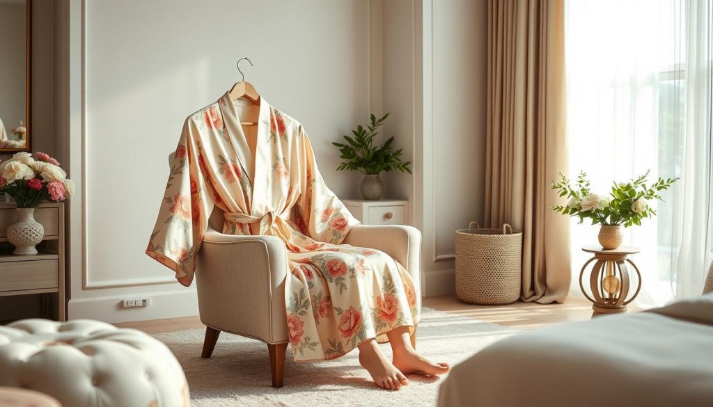 Silk bathrobes and kimono-style robes