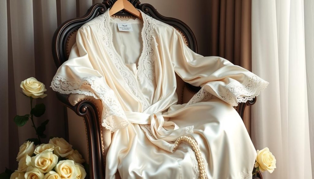 Silk bridal robe