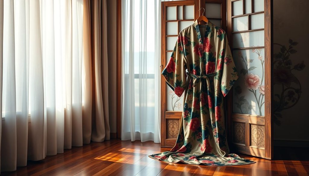 Silk kimono robe