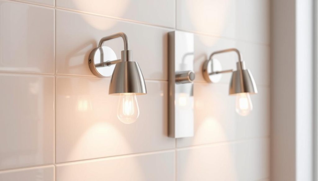 Silver bathroom wall sconces