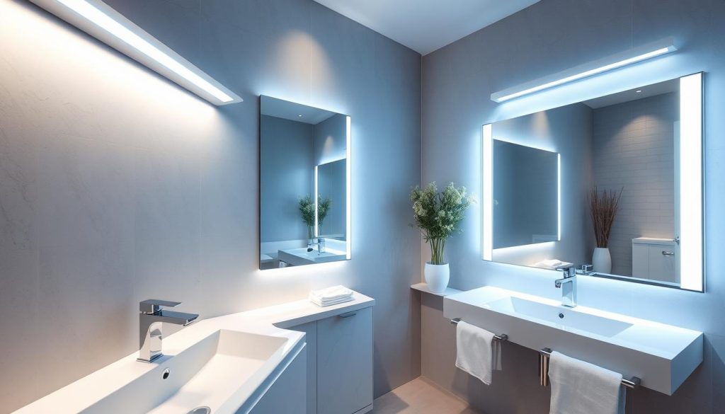 Smart LED lighting in bathroom