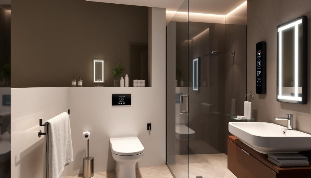 Smart home technology in bathroom