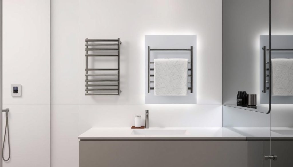 Smart towel warmer with bathroom technology