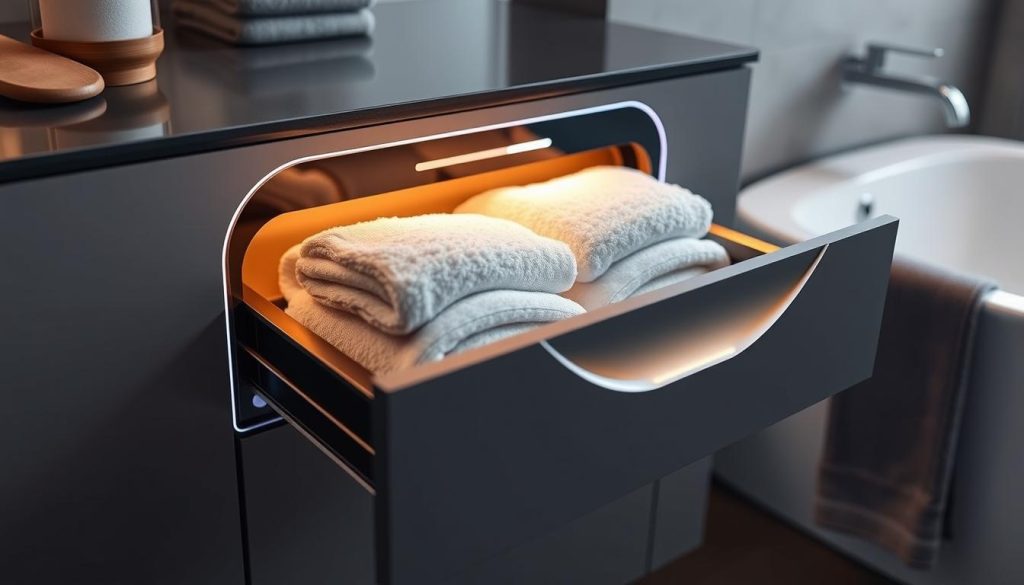 Smart towel warming box with voice control