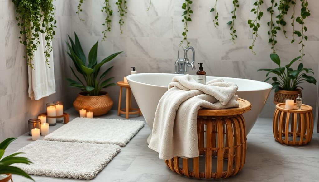 Spa essentials for bathroom