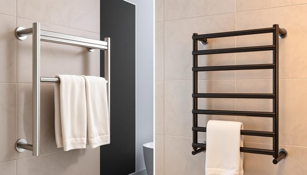 Space-saving towel warmer bar designs