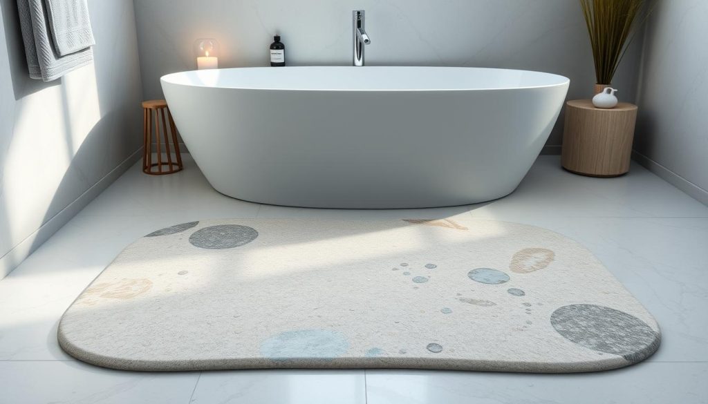 Stone bath mats made from diatomaceous earth