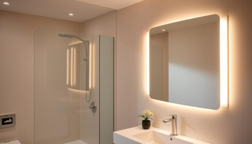 Task lighting in bathroom