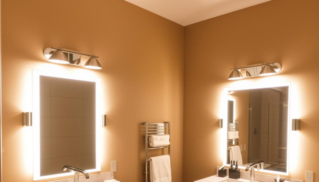 Task lighting in bathrooms