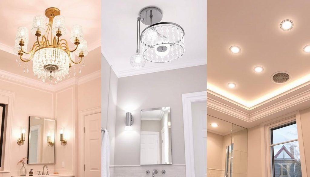 Three types of bathroom lighting