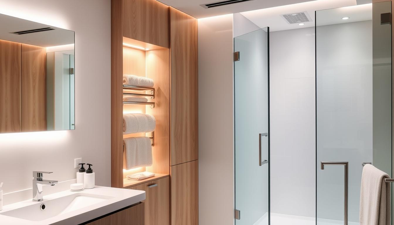 Sleek Towel Warmer Bathroom Built-In Ideas