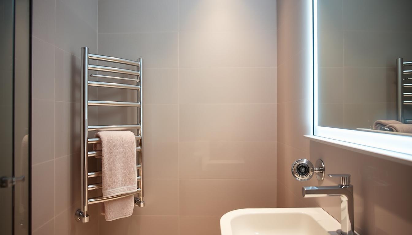 Shiny Chrome Towel Warmer Design