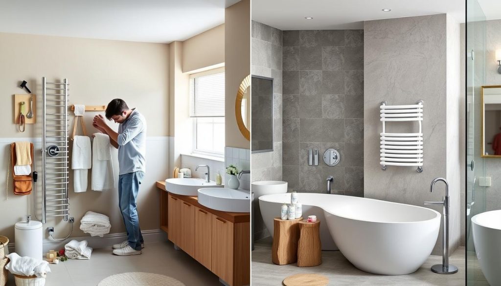 Towel warmer installation comparison