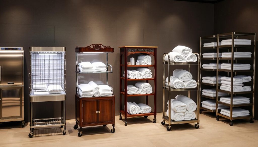 Types of towel warmer carts