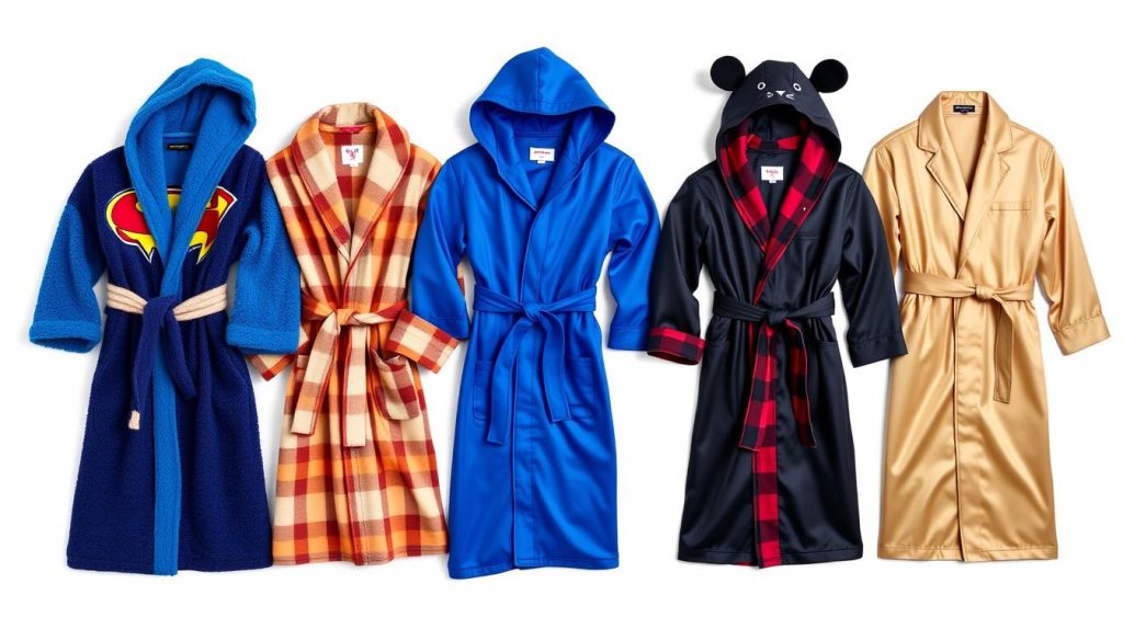 Various types of boys bath robes