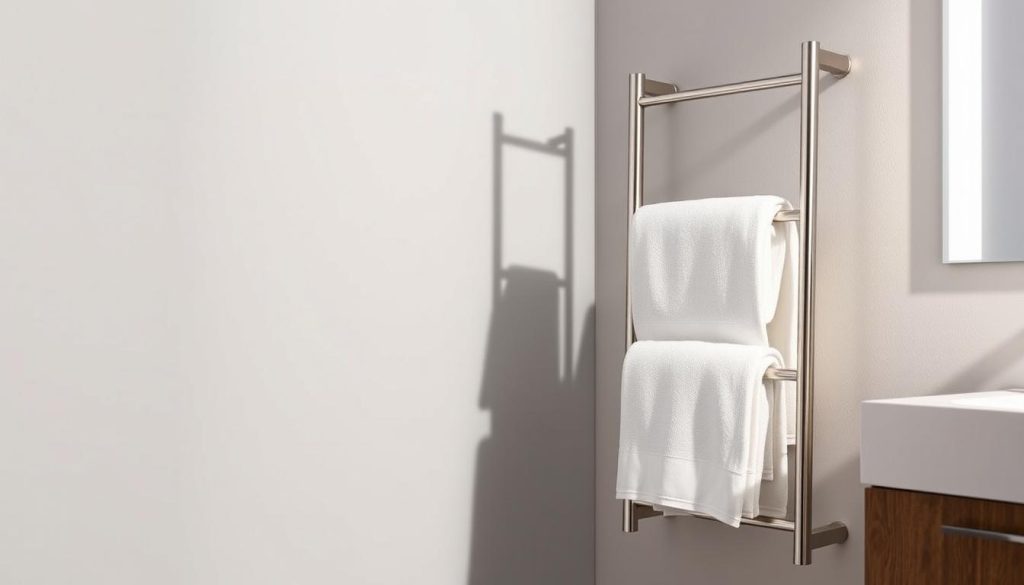 Vertical ladder towel warmer rack