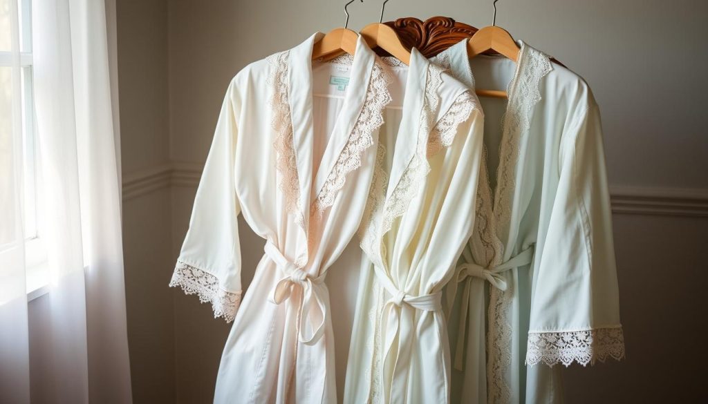 Vintage inspired bath robes in pastel hues