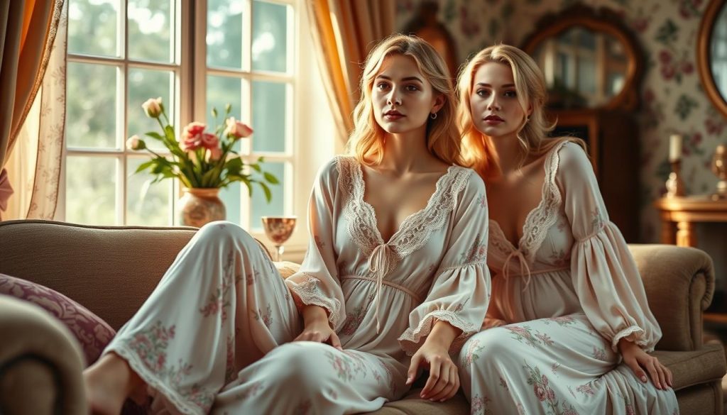 Vintage inspired luxury loungewear