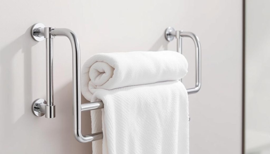 Wall-mounted chrome towel warmer