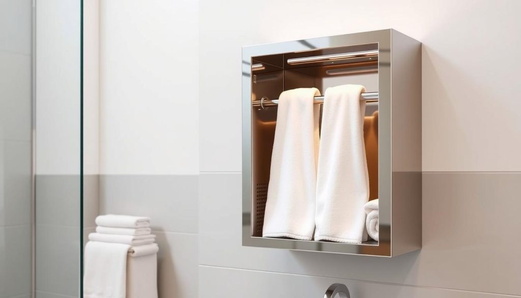 Wall-mounted towel warmer cabinet