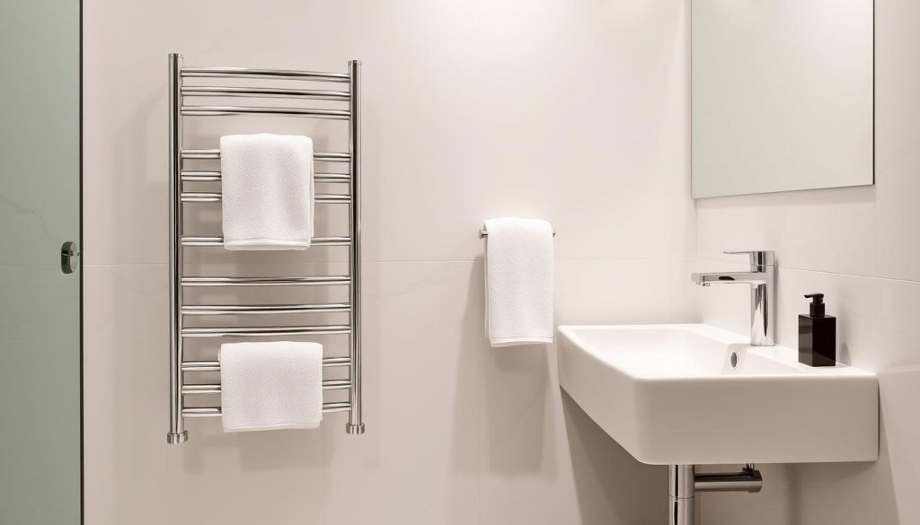 Wall-mounted towel warmer installation