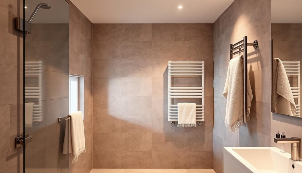 Wall-mounted towel warmer installation