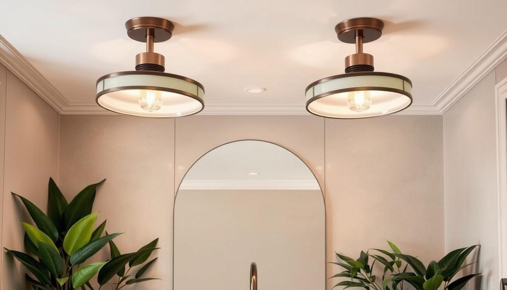 bathroom semi-flush mount lights