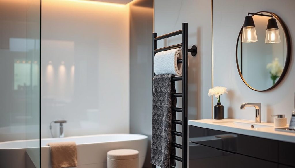 black towel heating rack