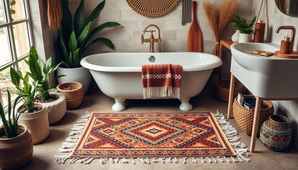 boho bath mat runner