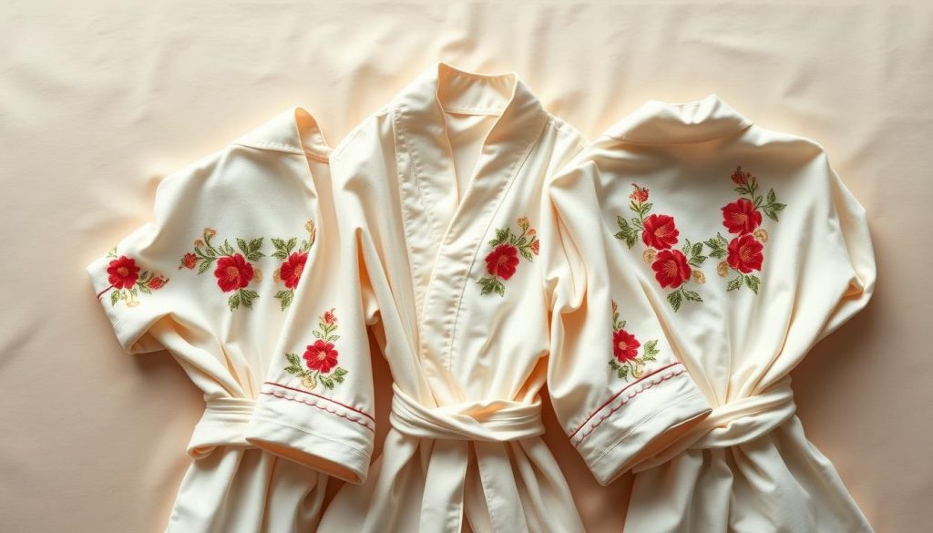 embroidery placement on bath robes