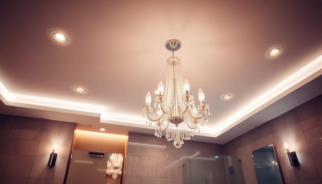 layered lighting bathroom