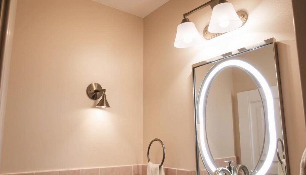 layering light in small bathrooms