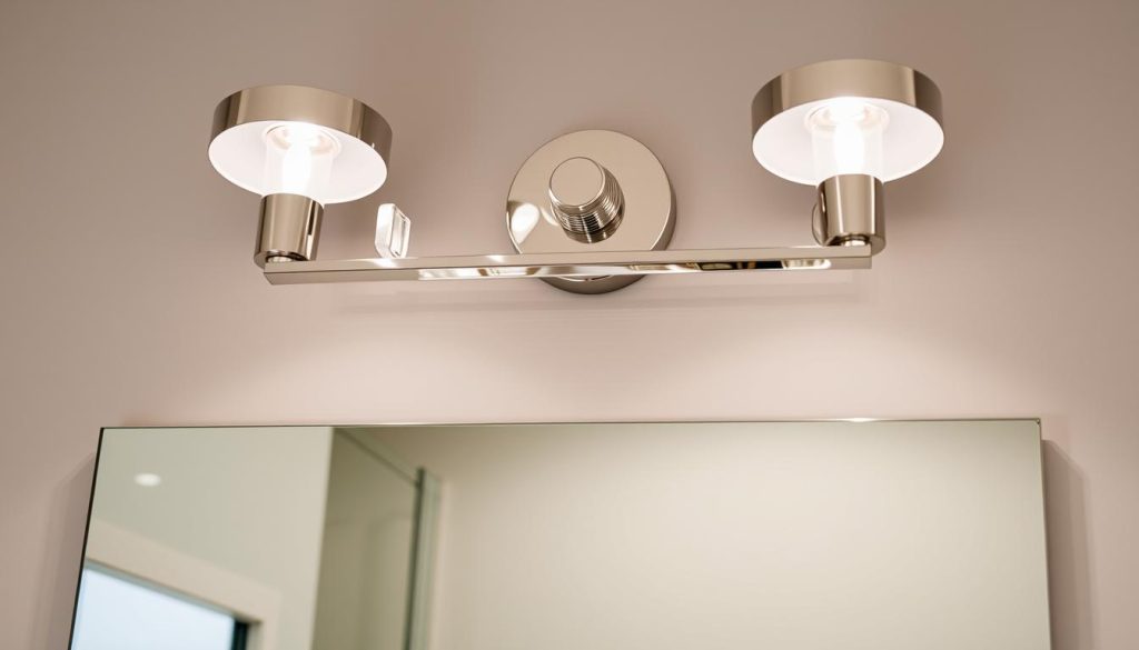 silver bathroom light bars