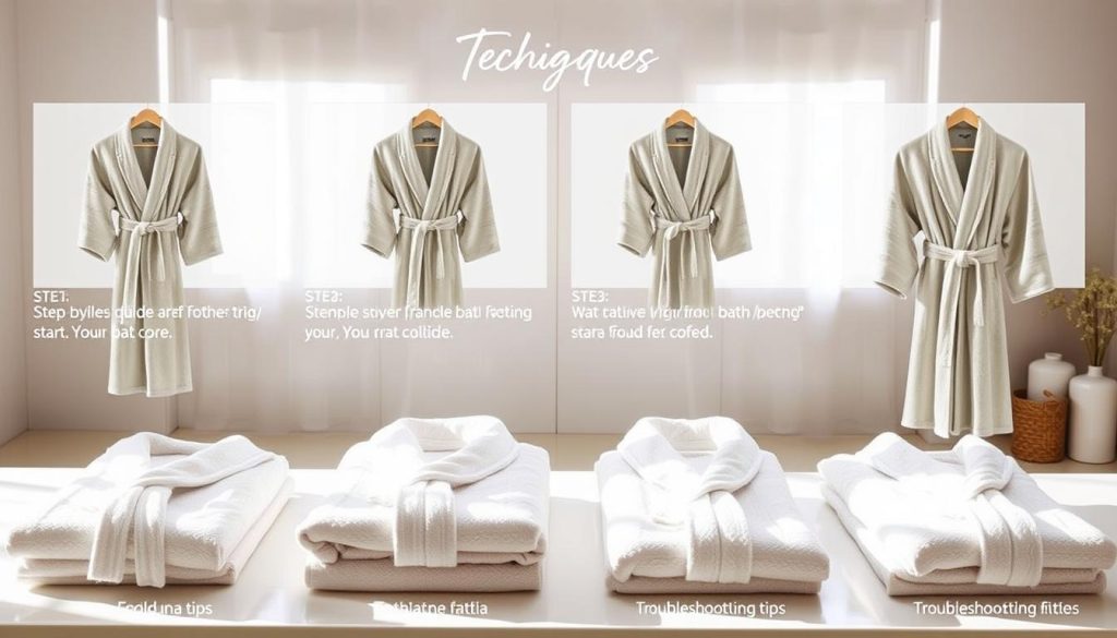 Bath robe folding techniques