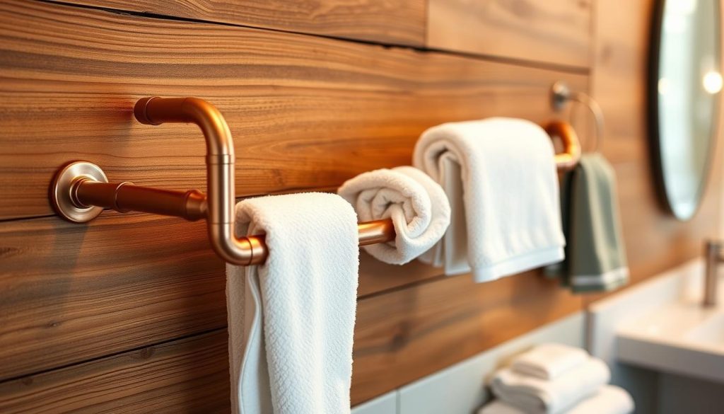 DIY copper pipe towel warmer