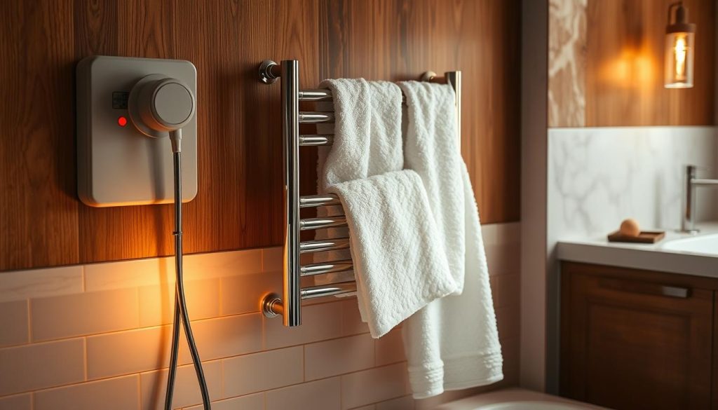 Electric towel warmer installation